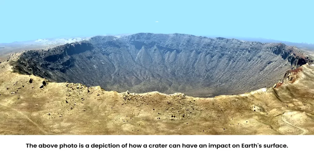 A Crater's Imaginary Impact of Earth's Surface