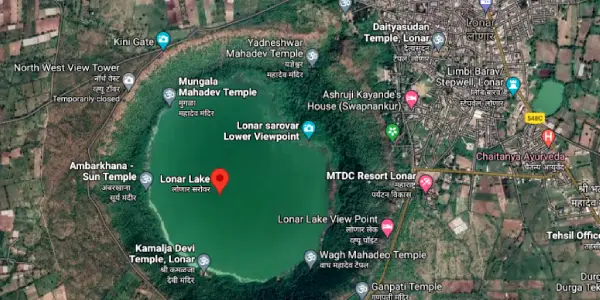 Satellite View of Lonar Lake