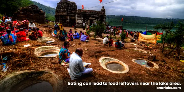 Threats To Lonar Lake | Eating can lead to food leftovers near the lake area