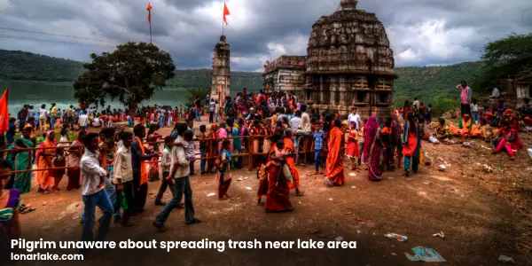 Threats To Lonar Lake | Pilgrim unaware about spreading trash near the lake area